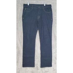 Stio Rivet Jeans Mens Size 36x32 Dark Denim Stretch Straight Cotton Blend EUC